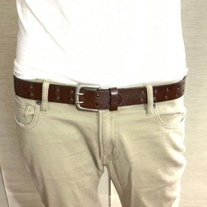 Brown Faux Leather Casual Belt